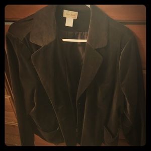 Chocolate brown velvet corduroy blazer